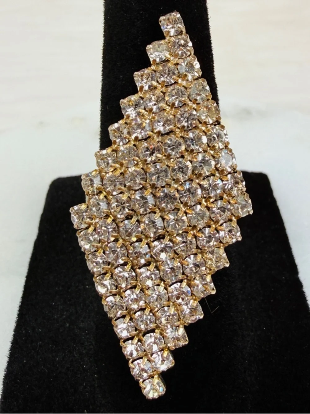 Sparkling Rhinestone 7.5 adjustable Statement Ring